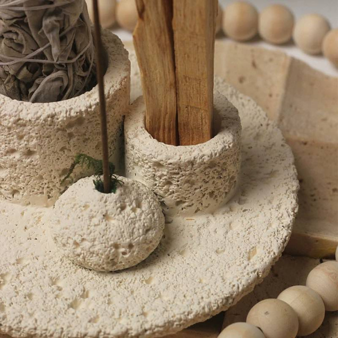 Nordic Style All-in-1 Candle Holder | Sage | Incense | Palo Santo Burner