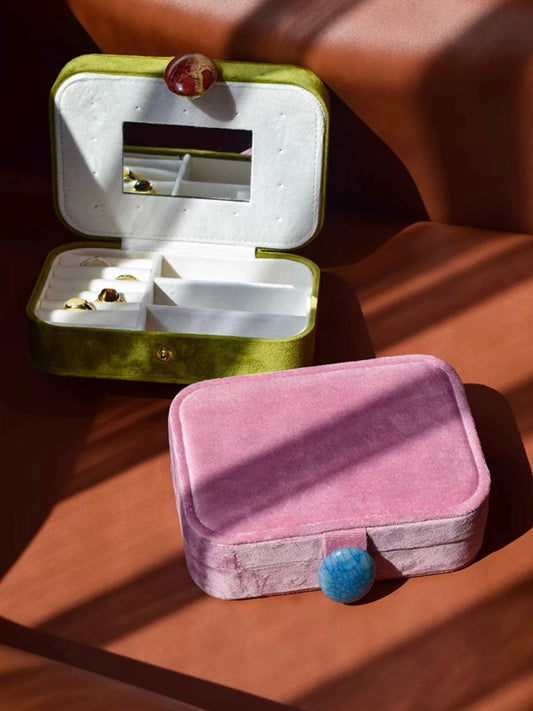 Jewelry Case | Vintage Velvet Accessory Box | Organizer