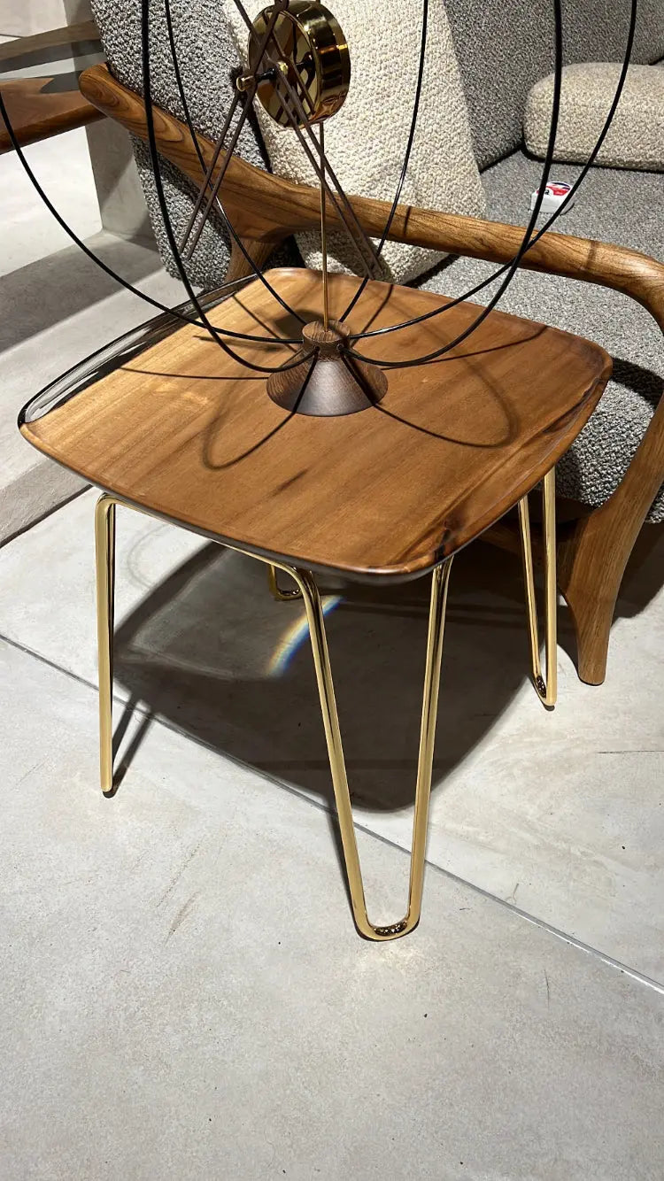 Resin Side Table | Walnut Wood