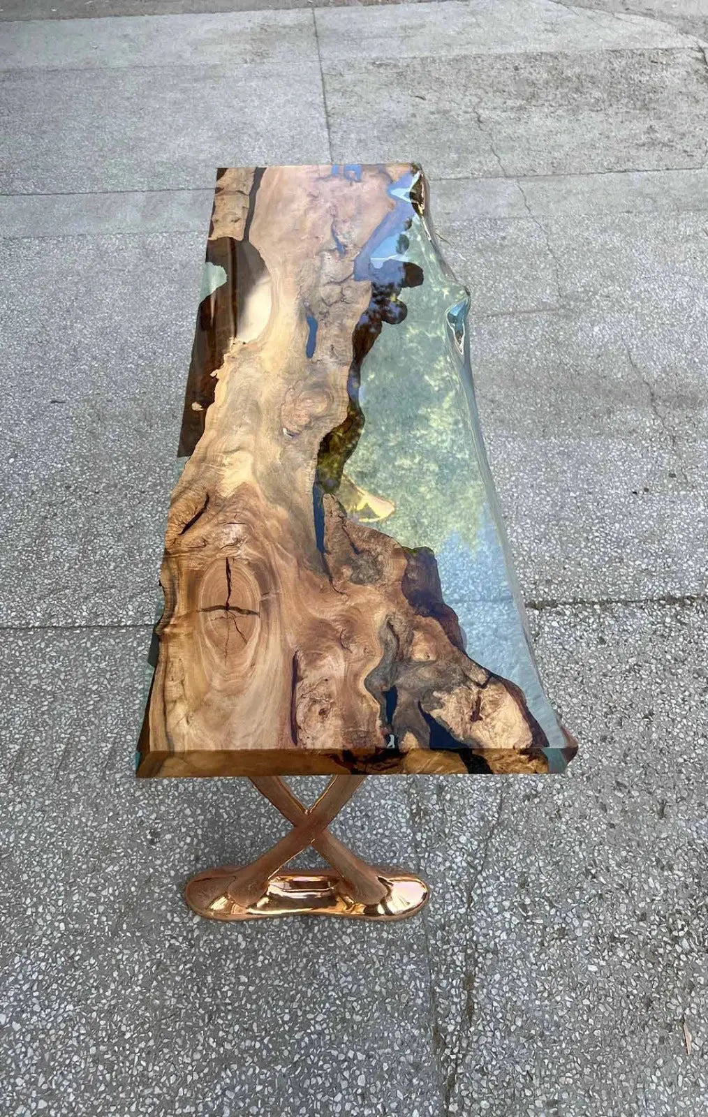 Resin Live Edge Console Table | Linden Wood | Foyer | Entryway