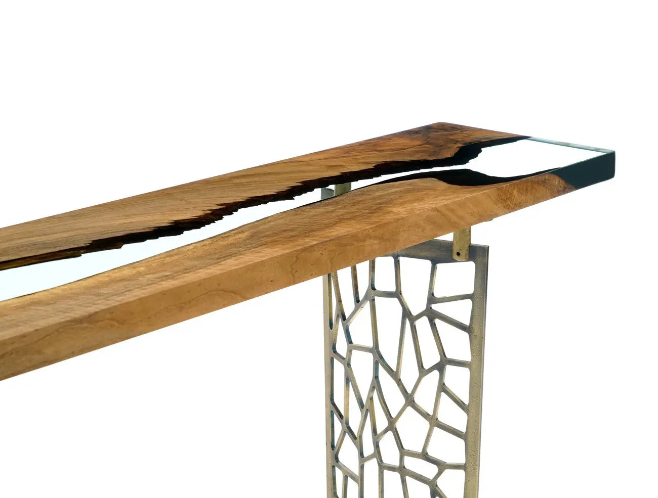 Walnut Wood & Resin Sofa Console | Entry Table