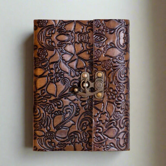 Floral Embossed | Handmade Leather Latch Journal