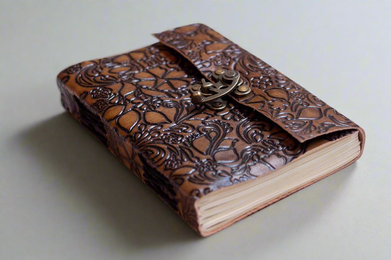 Floral Embossed | Handmade Leather Latch Journal