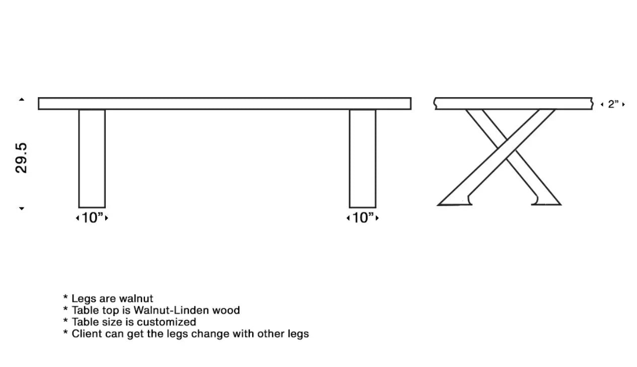 Solid Linden Wood | Natural Look | Epoxy Resin Dining Table
