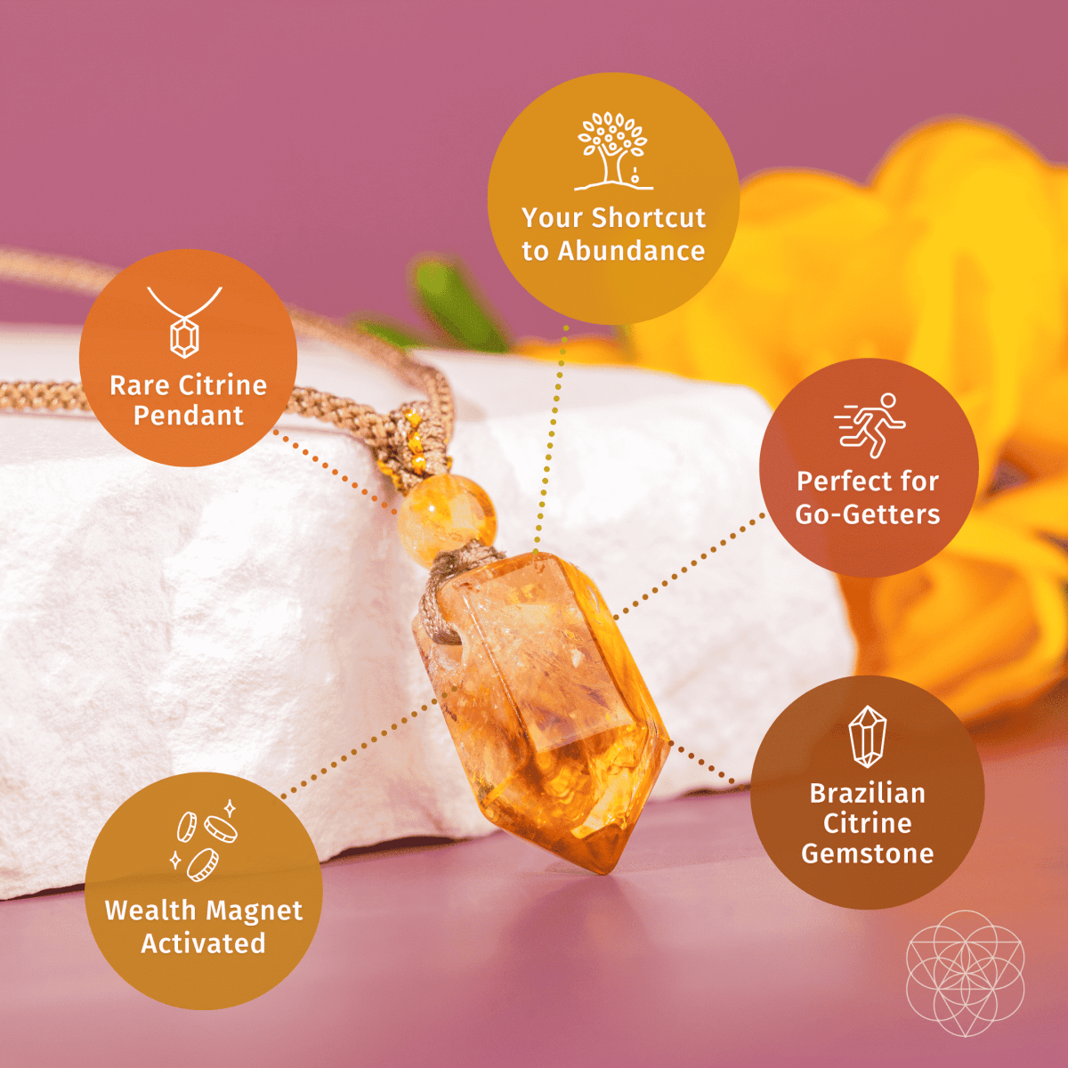 The Prosperity Pendant | Golden Citrine